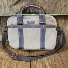 Leather Canvas 15” Laptop Briefcase Crossbody Messenger Shoulder Bag Satchel picture