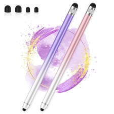 Stylus Pen for Touchscreen, Dual-end High Sensitivity 2 Pack: Pink, Purple picture