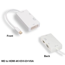Kentek Mini Displayport 1.2 to 4K HDMI/VGA/DVI 3IN1 Adapter PC MAC Thunderbolt 2 picture