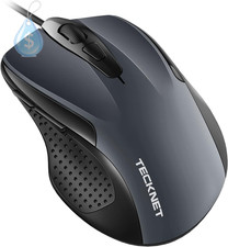 USB Wired Mouse with Forward Backward Keys & 4 Adjustable DPI Gray picture