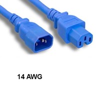 10x Blue 3ft Power Cable IEC60320 C14 to C15 14AWG 15A/250V SJT PDU UPS System picture