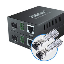 Gigabit Ethernet Media Converter, Multimode Dual LC Fiber to Ethernet RJ45 Conve picture