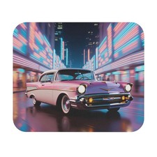 1957 Bel Air Neon Nights Mouse Pad - Retro Synthwave Desk Mat picture