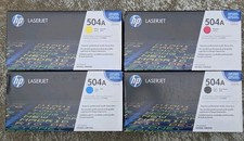 Set Genuine HP HP504A CMYB  Toner CE250A, CE251A, CE252A, CE253A **SEE Desc** picture