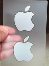 2 Genuine Authentic Apple Stickers-Decals Gray OEM picture