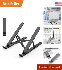 Sturdy Collapsible Laptop Stand -  Black Ergonomic Design for All Laptops picture