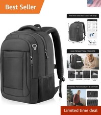 Black Water-Resistant 17-Inch Laptop Backpack - Perfect for Business Travel picture