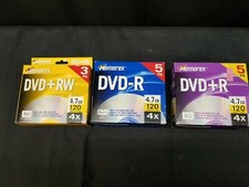 3 Packs ALL NEW Memorex DVD Lot: (1) 3 Pk DVR+RW (2) 5 Pk DVD-R & (3) 5 Pk DVD+R picture