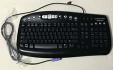 Vintage ALIENWARE by Microsoft Multimedia PS/2 Wired Keyboard 1.0A KB-0168 Black picture