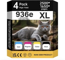 Reman 936XL 936e Ink Cartridges Combo Pack 4-Pk with Chip for HP 9130e picture