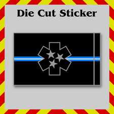 Tennessee EMS Thin Blue Line Blackout Flag Waterproof Sticker Decal for Laptops picture