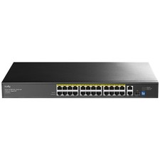 100Mbps Ethernet Unmanaged PoE+ Switch, 300W, 24 FbE Ports, 802.3af/at PoE+, ... picture