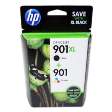 2PK Genuine HP 901XL + 901 Ink for Officejet J4525 J4580 J4640 J4680 EXP DATE picture