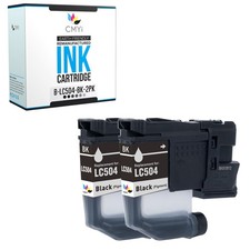 2-Pack Compatible LC504BK Ink Cartridge fits Brother INKvestment MFC-J1365DW picture
