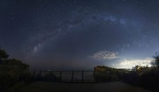 Landscape night sky starry stars outdoors low Custom Gaming Mat Desk picture