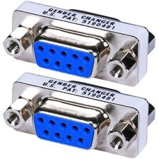 2x DB9 DB 9 RS-232 Female to Female Gender Changer Coupler Adapter Converter picture