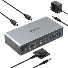 Unitek HDMI KVM Switch 2 Monitors 2 Computers 4K@60Hz USB 3.0 KVM Switches picture
