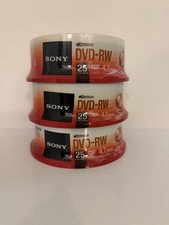 Lot 3 - Sony DVD-RW 2X 4.7GB Spindle Rewritable DVD 25 Pack SEALED NEW 75 total picture