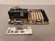 Vintage Retro Soyo SY-6BA+ Slot-1 Motherboard Pentium II 350MHz 64MB I/O Shield picture