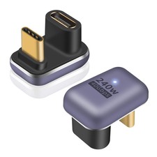 180 Degree USB C Adapter 240W, 2-Pack U Shape USB C 180 Degree Angled USB 4.0... picture