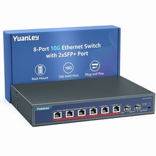 YuanLey 8-Port 10G Ethernet Switch 6x RJ45 + 2x SFP+ YS100-0602T Tested picture