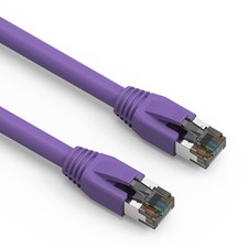 5 Pack of 50Ft CAT8 S/FTP Ethernet Network Cable Purple 24AWG picture