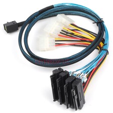 New Internal Mini SAS SFF-8643 to 4 SAS 29pin SFF-8482 IDE Power Cable 6GB 1M picture
