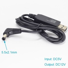 50pcs 3.3ft/1M USB A Male 5V to 12V DC 5.5x2.1mm Male Right Angle Step-Up Cable picture