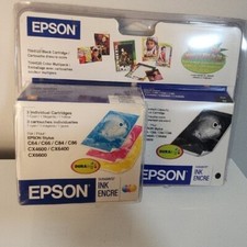 EPSON TO44120 & TO44520 NEW 4 individual cartridges Black & Multi Color picture