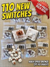 110 Kailh Speed Bronze Mechanical Keyboard Switches 3-Pin Clicky 11x10pk New  picture