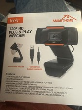 itek 720P HD Plug & Play Webcam, Built-in Microphone, USB, Adjustable Angles picture