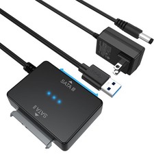 SATA to USB Adapter with Power Supply, Dual Bay Hard Drive Docking Station picture