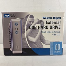 Western Digital External USB Hard Drive Dual-Option Backup 80 Gb NEW In Box picture