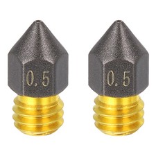 2 Pcs 0.5mm MK8 Brass PTFE Nozzles,  M6 Thread 3D Printer Nozzle Accessories picture