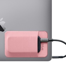 Small Pink 5x3.2 Inch StickOn External Portable Hard Drive Sleeve Pocket picture