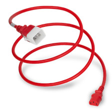 10 Pack of LOCKING C20 to C13 15A 250V 14/3 SJT Power Cord - Red - 8ft picture