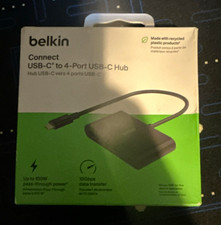 Belkin Connect USB-C to 4-Port USB-C Hub 10Gbps 100W PD Black INC011 picture