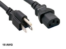KNTK 25ft AC Power Cord NEMA 5-15P to IEC-60320 C13 18AWG 10A 125V SVT Cable picture