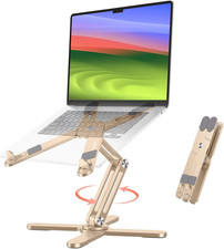 LA10 360° Rotating Laptop Stand Riser Foldable for Desk|Aluminium Alloy,Tool-Fre picture