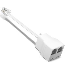Uvital Phone Jack Splitter for Landline, Telephone Adapter 2 1Pack, White  picture