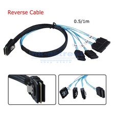 Lot 1-10PCS Internal Mini SAS SFF-8087 To 4x Straight Reverse SATA Fanout Cable picture