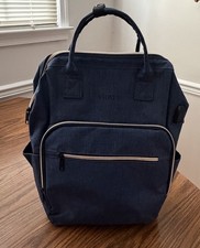 Denim Blue Multi-Compartment School Laptop Hiking Backpack Bag USB Ytonet EUC picture