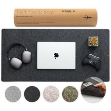 Nordik Large Felt Desk Mat - Charcoal - 35 x 17 inch - Full Desk Keyboard Mat... picture