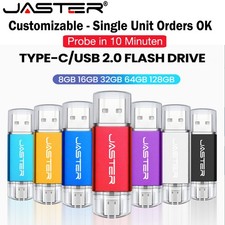 JASTER® USB Stick Custom Engraved Storage Device 128GB Typ‑C USB 2.0 for Desktop picture