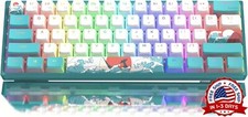 Teclado mecánico portátil para juegos al 60%, interruptor rojo (Mar azul) NEW US picture