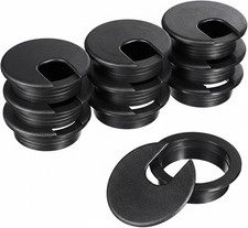 10 Packs Desk Wire Cord Cable Grommets Cover Plastic PC Desk Cord Organizer Plas picture