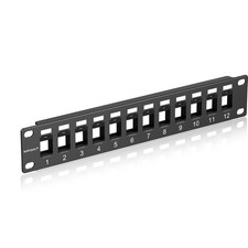 Sokqovt 12 Port Keystone Patch Panel Cat6 1U 10in Rack Mount picture