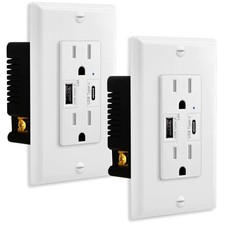 15-Amp Dual USB Type-C Charger Wall 2 Outlets Tamper Resistant Duplex Receptacle picture
