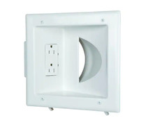 Commercial Electric Low Voltage Recessed Media Plate with Duplex Receptacle picture