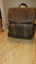 Bostanten Leather Backpack COFFEE 15.6 Laptop/Travel Office Bag picture